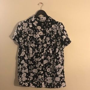 Worthington SS Button Up Floral Blouse
